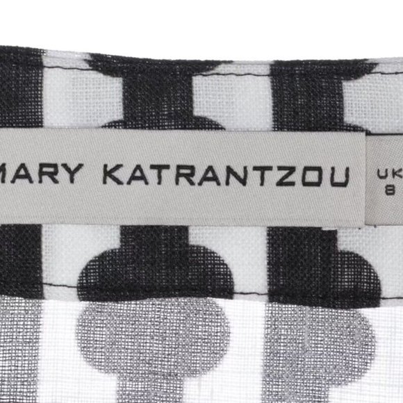 Mary Katrantzou Plunging V-Neck Maxi Dress in Postage Stamp Printed Linen - Picture 7 of 8